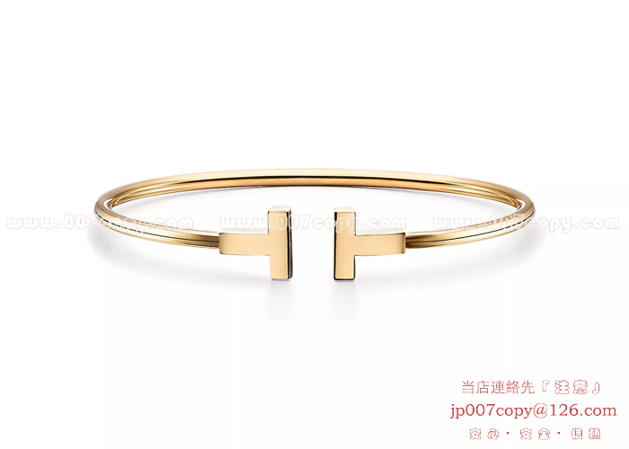 TIFFANY＆Co.】ティファニー『K18YG Tワイヤー ブレスレット