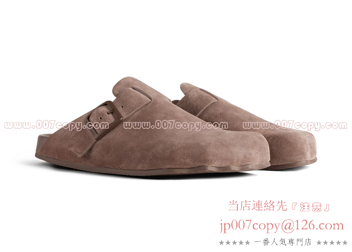 Balenciaga バレンシアガ Sunday ロゴ サンダル スエード 関税込 バレンシアガ サンダル スーパーコピー ブラウン メンズ SUNDAY