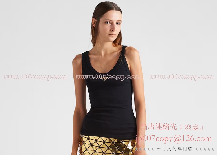 ブラック（黒）系 S PRADA(プラダ) タンクトップ(レディース