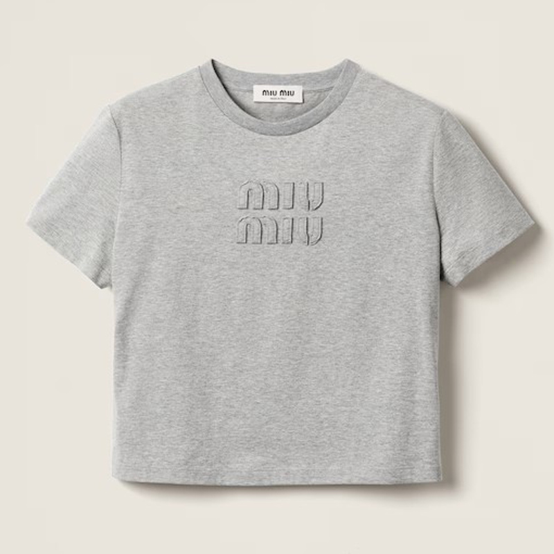 ミュウミュウ 服 スーパーコピー Tシャツ コットンジャージー